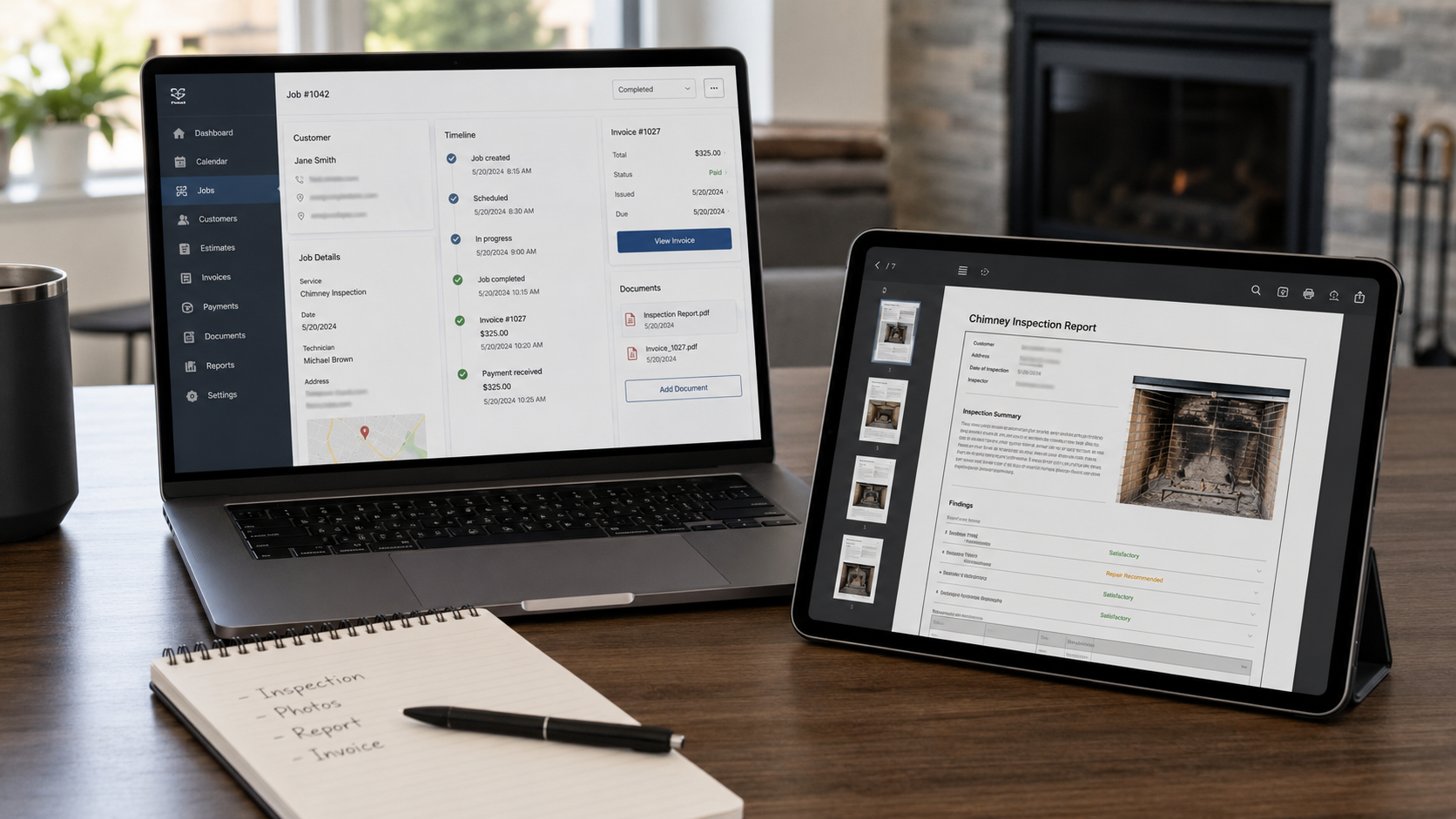 InspectionFire produced a professional PDF output for use in your CRM so that no matter what CRM you use it can integrate into your workflow as an attachment or link.